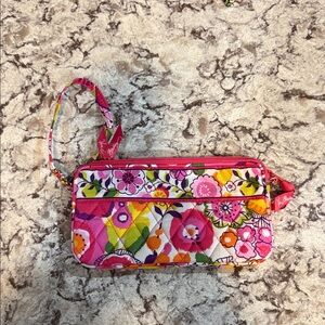 Vera Bradley Pink Floral Quilted Wristlet